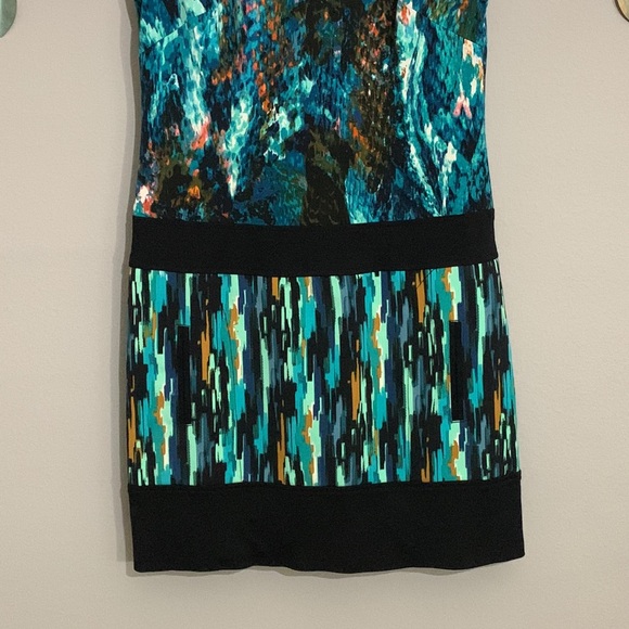 Laundry by Shelli Segal Teal Black Dress Size 4 - Picture 3 of 8